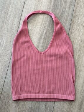 Urban Outfitters Ribbed Halter Crop Top/Bralette - Rose Pink - Sz Small